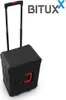 A black rolling tool case with a red handle and a red button, with the brand logo BITUX in the upper right corner. Produktbild-Vorschau