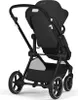 A black baby stroller is shown from the back, against a white background. Voir les images du produit
