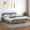 vidaXL Boxspringbett mit Matratze & LED Taupe 180x200 cm Produktbild-Vorschau 2