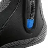 A close-up view of a black neoprene boot with a blue pull tab and a zipper. Produktbild-Vorschau