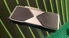A close-up shot of a graphics card against a green and black striped background. Produktbild-Vorschau
