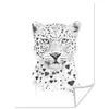 MuchoWow® Poster Leopard - Herz - Weiß - Tiere 90x120 cm - Produktbild-Vorschau 1