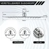 Diagram showing dimensions and features of a shower head. Produktbild-Vorschau