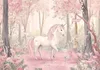 Fototapete Kinderzimmer Mädchen Einhorn Wald - 400x280 cm - Produktbild-Vorschau 1