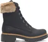 A black Rieker women's lace-up boot with a brown fur trim. Anteprima dell’immagine prodotto