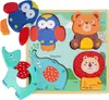 DŘEVĚNÉ dětské puzzle, VELKÉ vzdělávací puzzle, 4 zvířecí Náhled obrázku produktu 2