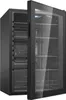 A black Bomann® beverage cooler with its door slightly ajar, revealing shelves inside. Anteprima dell’immagine prodotto