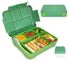 Brotdose Kinder mit Fächern 1300ml Lunchbox Schule Grün Produktbild-Vorschau 1