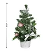 Rosa Weihnachtsbaum 25 cm mit silbernen Schleifen und Produktbild-Vorschau 2