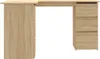 A light brown wooden L-shaped desk against a white background. Náhľad obrázku produktu