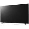 A black LG television set with two black legs, shown from a side angle against a white background. Produktbild-Vorschau