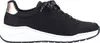 A side view of a black sneaker with a white sole and rose gold heel accent. Náhled obrázku produktu