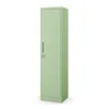 A single, tall, light green metal cabinet with a single door and a lock is shown against a white background. Podgląd zdjęcia produktu