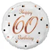 Folienballon „Happy 60 Birthday“, weiß, roségoldener Produktbild-Vorschau 1