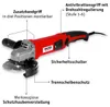 WALTER Winkelschleifer 1200W, 125mm, schwarz/rot, Produktbild-Vorschau 2