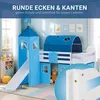 Homestyle4u Hochbett 90x200 Kinder Weiß Rutsche Vorhang Produktbild-Vorschau 19