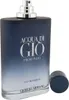 Duftflasche Acqua di Giò Profondo ohne Verschluss, zeigt den glänzenden Sprühkopf auf mattem Flakon mit Farbverlauf. Voir les images du produit