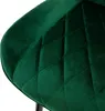 A close-up view of a dark green velvet chair seat with diamond quilting. Náhľad obrázku produktu