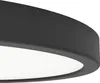 A close-up view of the edge of a round, black ceiling light with a white diffuser. Produktbild-Vorschau