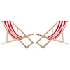 2x hêtre jardin chaise de plage rouge rayé Voir les images du produit 1