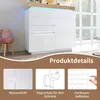Commode Sweiko, buffet brillant avec 2 portes et 3 tiroirs, Voir les images du produit 9