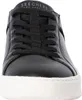 A close-up, front-facing view of a black Skechers sneaker with white soles. Produktbild-Vorschau