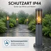 4er Set Sockelleuchte, Edelstahl, anthrazit, rauch, H 45 cm Produktbild-Vorschau 5