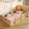 Flieks Kinderbett 90x200cm mit Led, Bodenbett Holzbett mit Produktbild-Vorschau 1