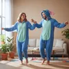 Pigiama tutina Kigurumi costume per adulti Blu Stitch XXXL: Anteprima dell’immagine prodotto 5