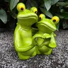 Gartenfigur Frosch Figur Paar mit Herz aus Händen hellgrün Produktbild-Vorschau 1