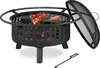 Relaxdays Feuerschale mit Grillrost & Funkenschutz, Produktbild-Vorschau 1