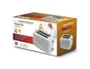 The image shows the retail packaging of a toaster. The packaging features an image of the toaster itself, as well as a family in the background. Náhľad obrázku produktu