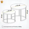 FORTENA  Couchtisch Set 2er Rund, Eiche Optik/Schwarz, Produktbild-Vorschau 7