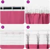 Tende Blackout con Anelli 2 pcs Rosa Vivo 140 x 140 cm Anteprima dell’immagine prodotto 7