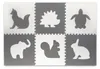 Veľká penová podložka, puzzle, biele a sivé zvieratá 6 ks Náhľad obrázku produktu 1