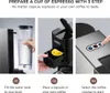 Instructions on how to prepare a cup of espresso with a coffee machine in three steps. Produktbild-Vorschau
