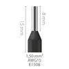 Aderendhülsen 1,50mm² (schwarz), isoliert, 100 Stück Produktbild-Vorschau 3