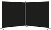 vidaXL Paravento a 2 ante, nero, 348 x 180 cm, in tessuto Anteprima dell’immagine prodotto 11