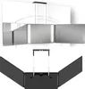 A tri-fold cosmetic mirror with LED lights, shown both suspended and on a stand. Produktbild-Vorschau