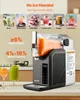 A VEVOR slush machine is shown on a kitchen counter, with various frozen drinks and feature callouts. Produktbild-Vorschau