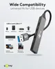 A product shot of a USB hub with accompanying graphics illustrating its compatibility with various devices. Anteprima dell’immagine prodotto