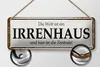 Blechschild Welt ist Irrenhaus hier ist Zentrale, 27x10 cm, Produktbild-Vorschau 3