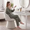 Duhome 360° otočná jedálenská stolička z chenille látky, Náhľad obrázku produktu 2