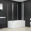 vidaXL Duschabtrennung 120x69x130 cm Hartglas Transparent Produktbild-Vorschau 2