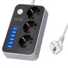 B36C 3 Fach Steckdosenleiste + 6 USB Mehrfachsteckdose 2m Produktbild-Vorschau 2