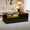 okwish Couchtisch LED-Licht und 2 Schubladen, Sofatisch mit Produktbild-Vorschau 2
