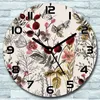 Wanduhr aus Glas Rund fi 30 Feldaufbau rot braun Quarz Deko Produktbild-Vorschau 1