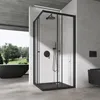 doporro Cabine de Douche Noir en Angle Transparent Voir les images du produit 2