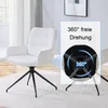 Zestaw 2 krzeseł obrotowych o 360°, biała skóra PU, czarne Podgląd zdjęcia produktu 11