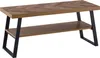 A rectangular coffee table with a wooden top and a lower shelf, supported by black metal legs. Produktbild-Vorschau